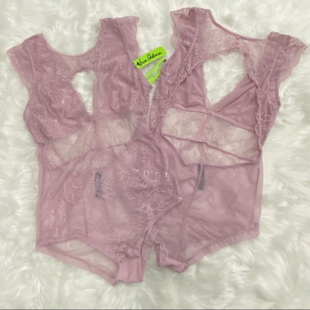 Sam Edelman Sexy Lace Down Pink Bodysuit - Picture 4 of 11